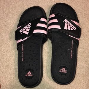 Adidas cushioned slides. Size 9 W.